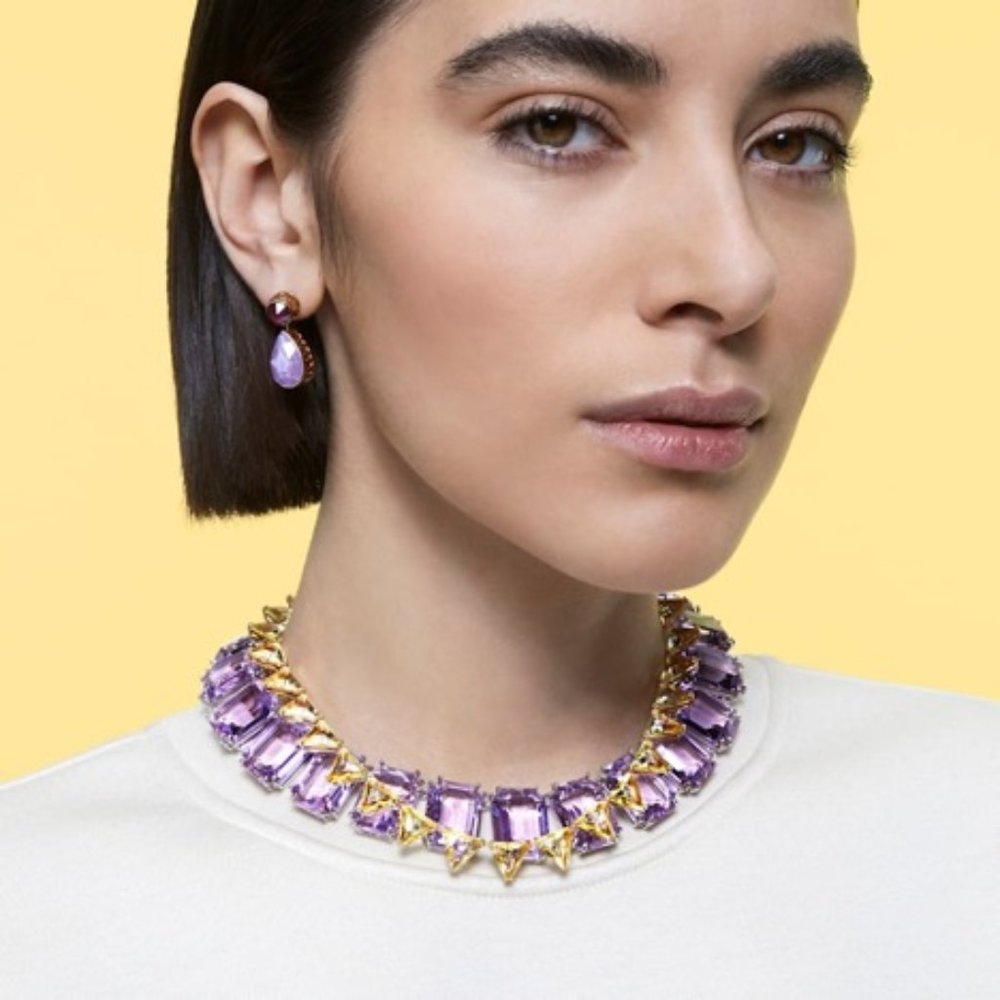 SWAROVSKI Orbita Drop Earrings Asymmetrical, Drop cut, Multicolored